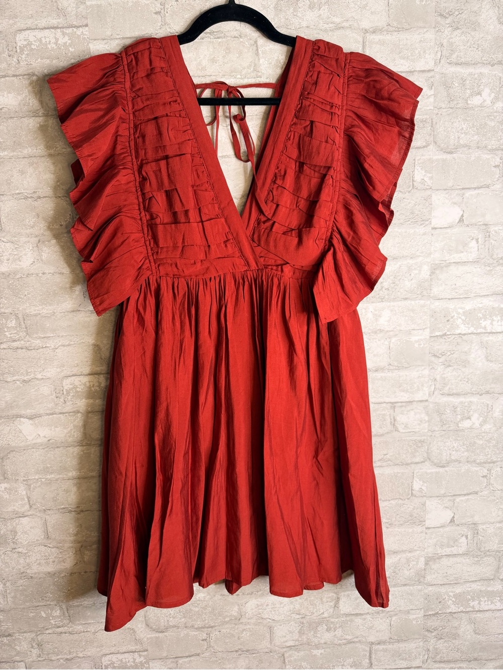 NWT entro Red Dress with Ruching Detail